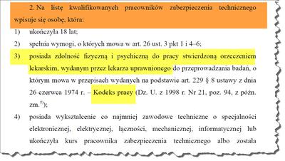 Badania pracowników zabezpieczenia technicznego Badania pracowników zabezpieczenia technicznego