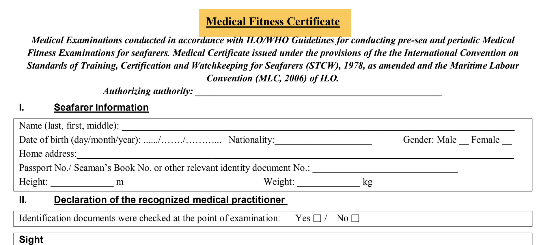Seafarers Medical Certificate Prntbl concejomunicipaldechinu gov co