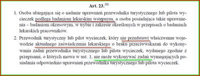 Cena badań Przewodników 100 zł