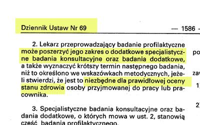 Prawo lekarza do rozszerzenia zakresu badania profilaktycznego