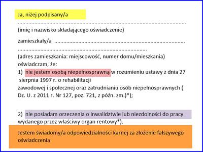 Oświadczenie składane podczas badań lekarskich na pracownika ochrony