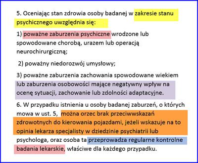 Ocena stanu psychicznego kierowców i kandydatów na kierowców