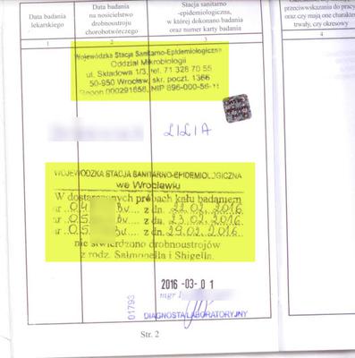 Badania kału na nosicielstwo do książeczki zdrowia