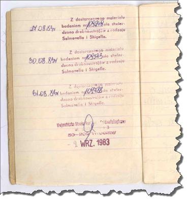 Wyniki badań kału w książeczce zdrowia