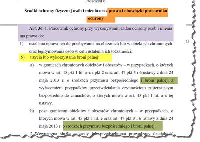 Prawa i obowiązki pracownika ochrony związane z bronią
