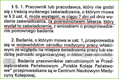 Tryb odwołania od orzeczenia lekarskiego do celów Kodeksu pracy