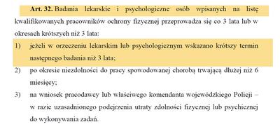 Terminy badań pracowników ochrony